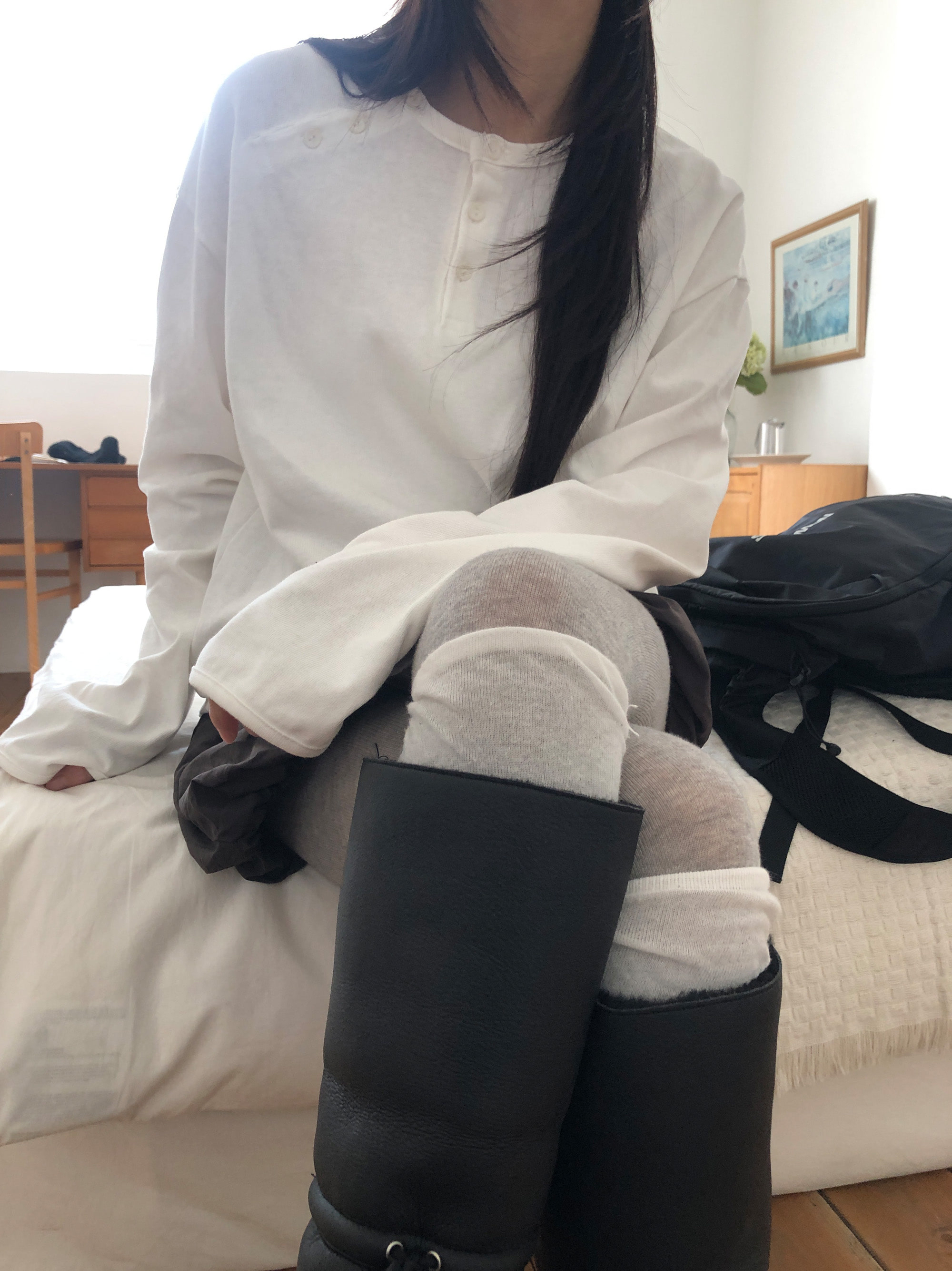 Asymmetric Button Long Sleeve