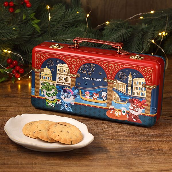 台灣星巴克義式可可脆片奶油餅乾提盒