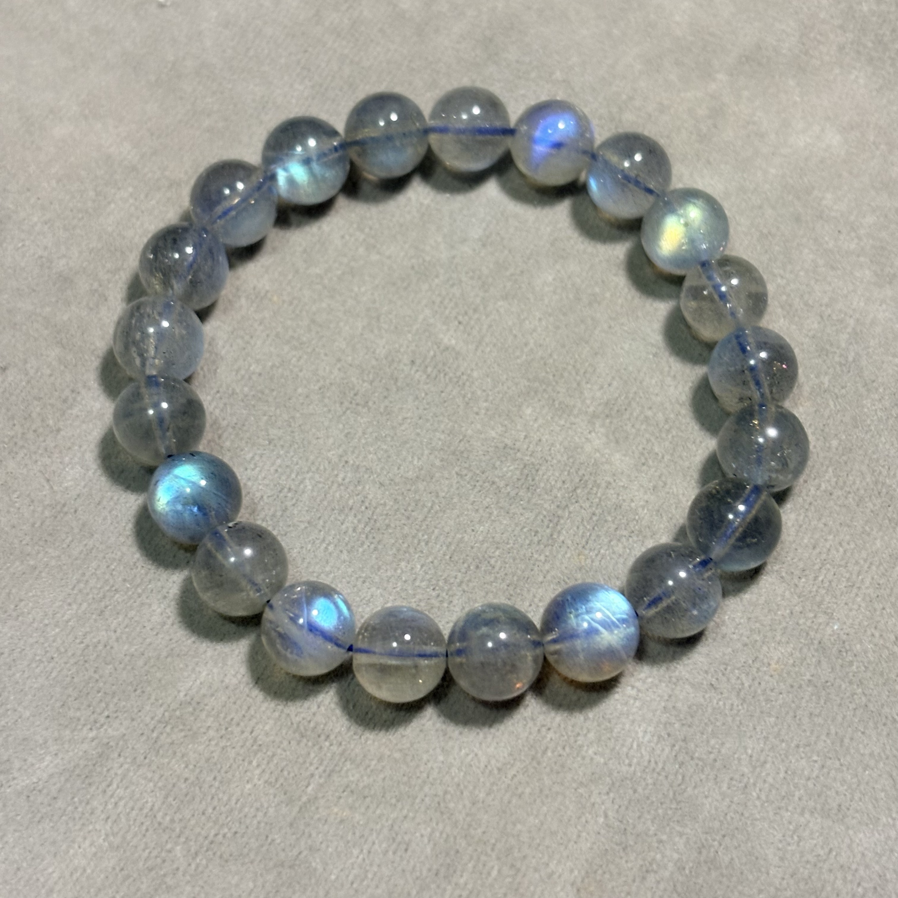 9mm藍彩光拉長石手串No.2648