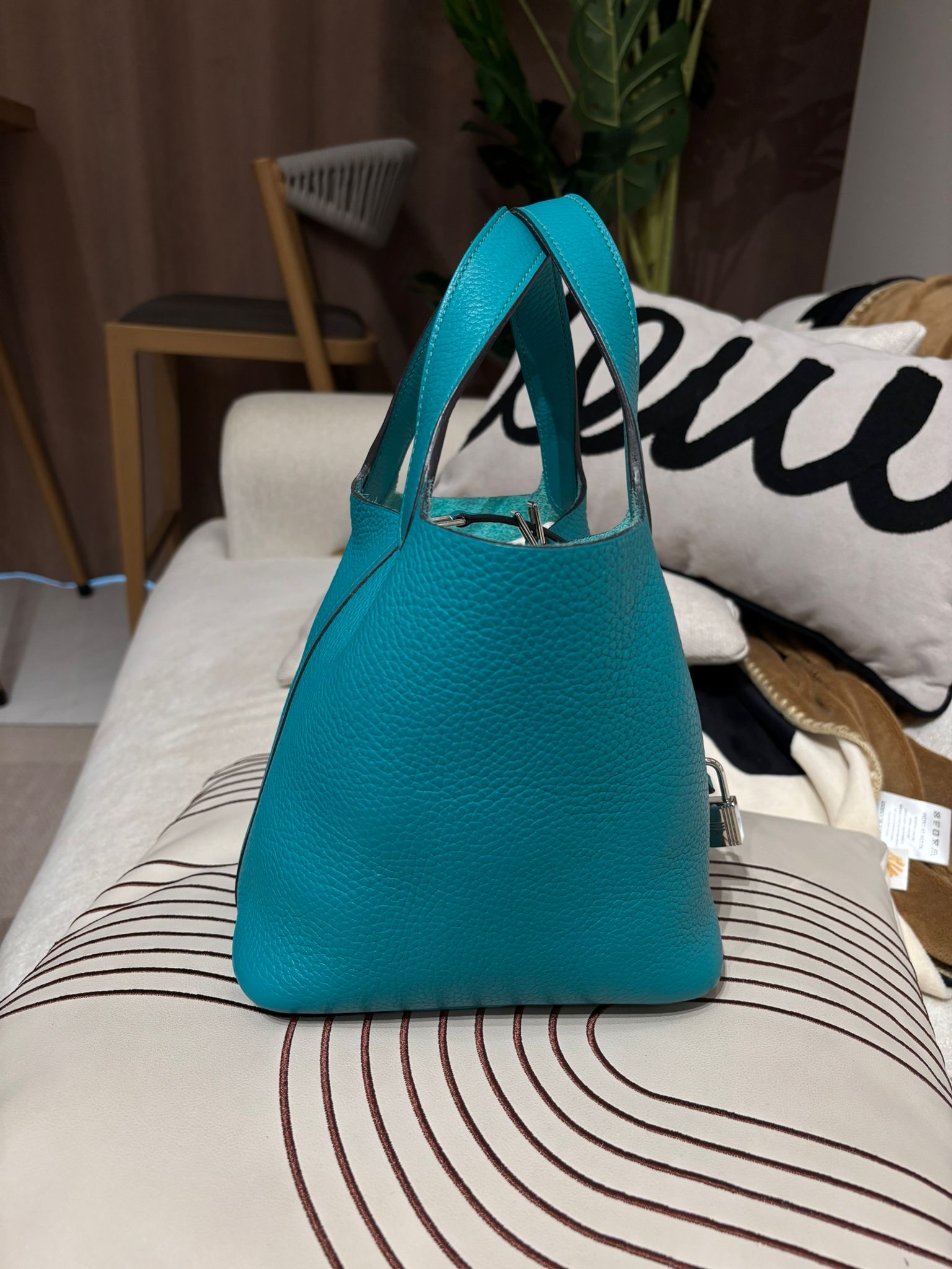Hermes picotin 18,blue paon,STAMP X 100%Authentic ,96%new ✅Key Lock ✅Dust bag ✅Box