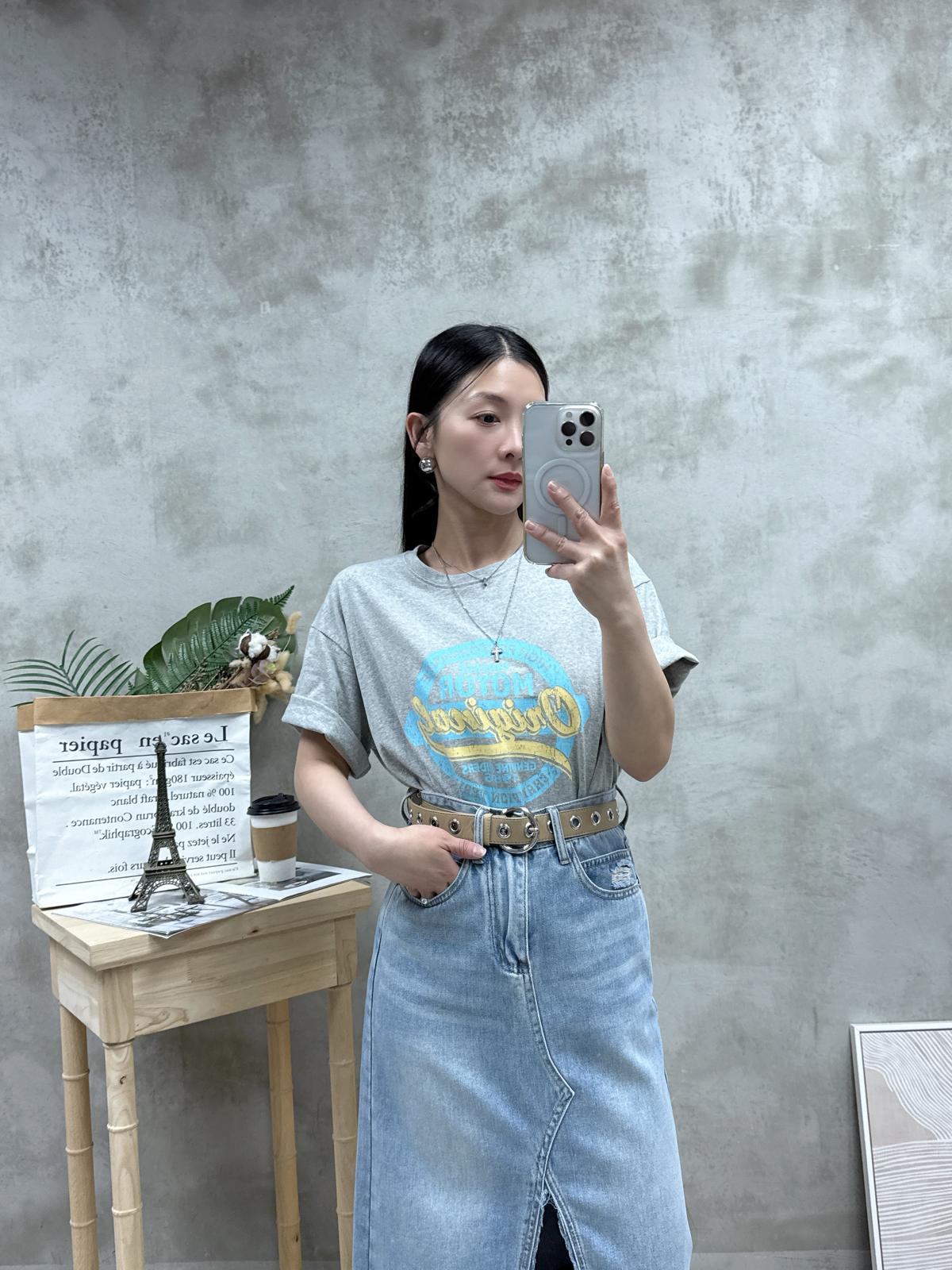 G17 糖果系拼色print Tee