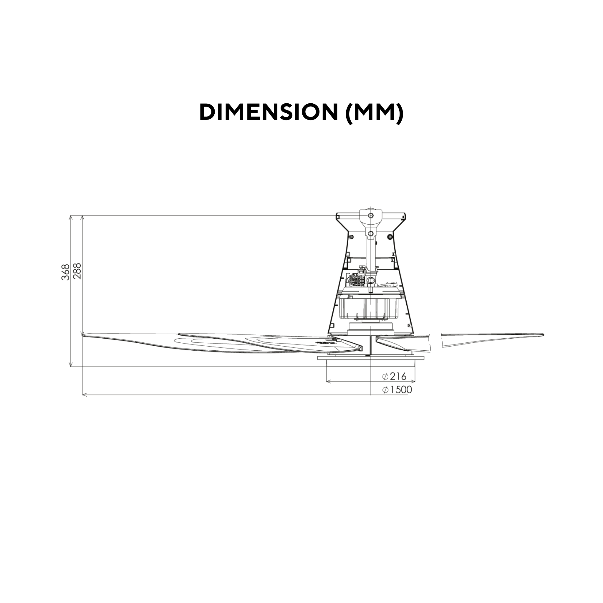 KDK 60" Kaze Remote Ceiling Fan K15YX-PBR (Long Rod)