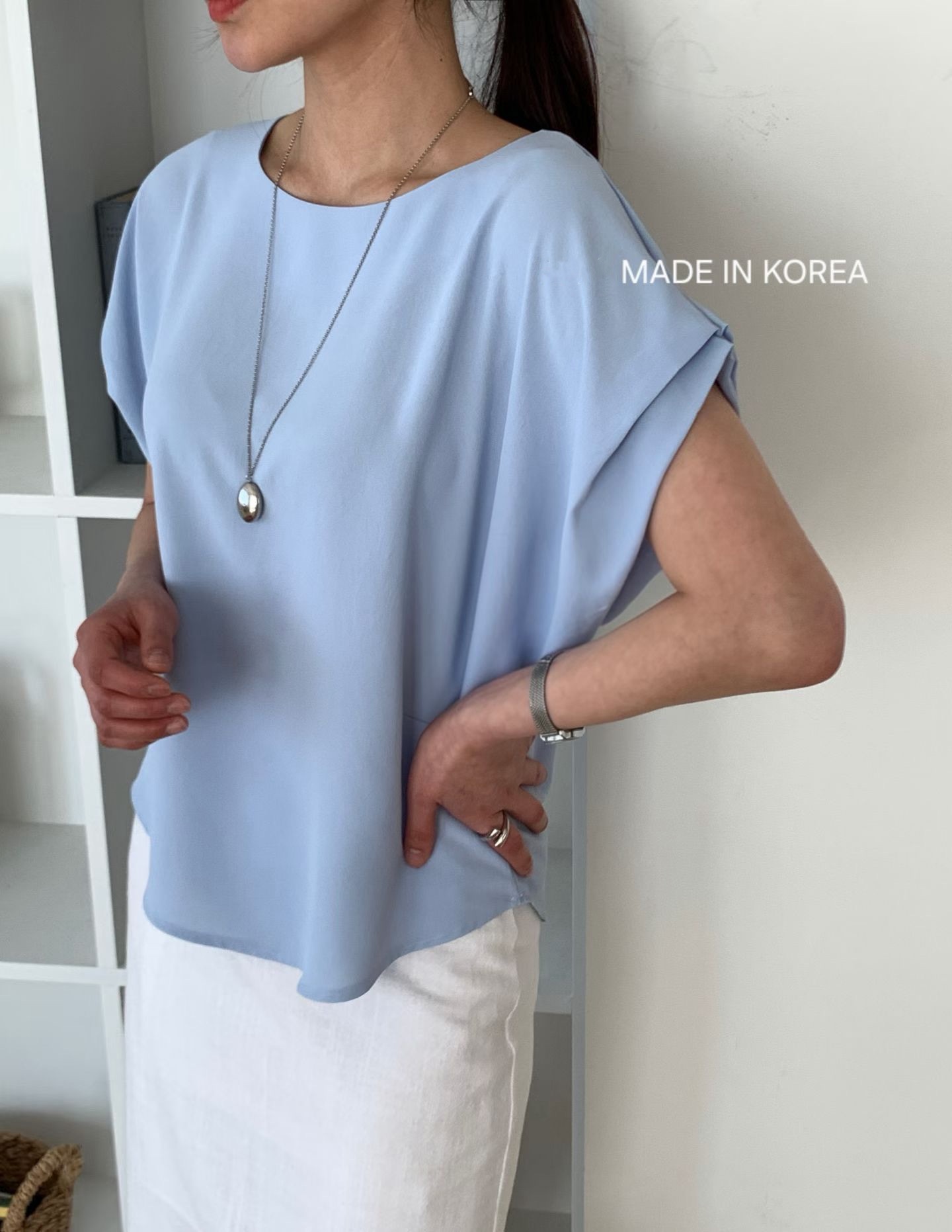 G6185 韓國🇰🇷靚色摺袖top