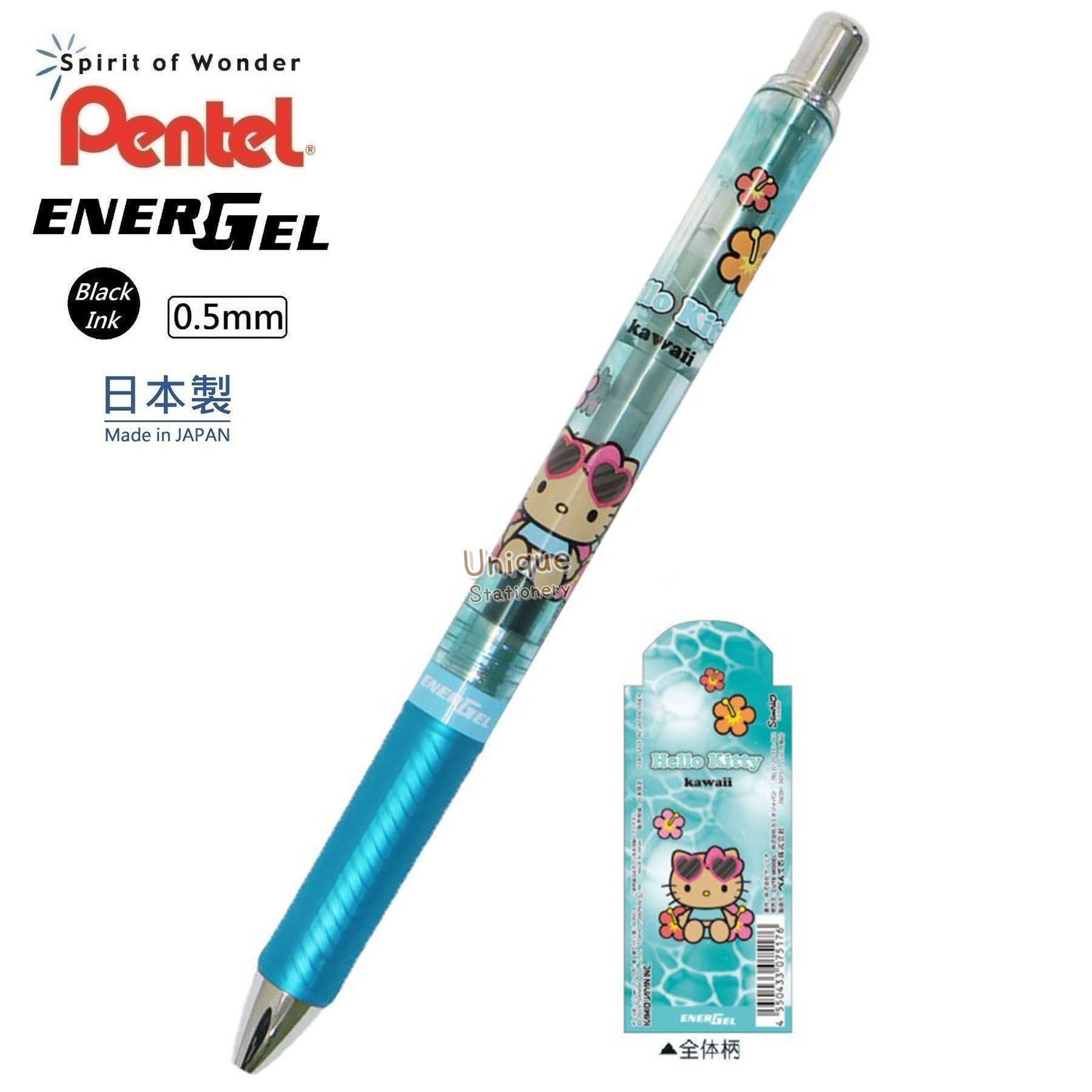 現貨｜Sanrio Hello Kitty 日本製 Pentel EnerGel 0.5mm 黑色 啫喱筆 (307517)