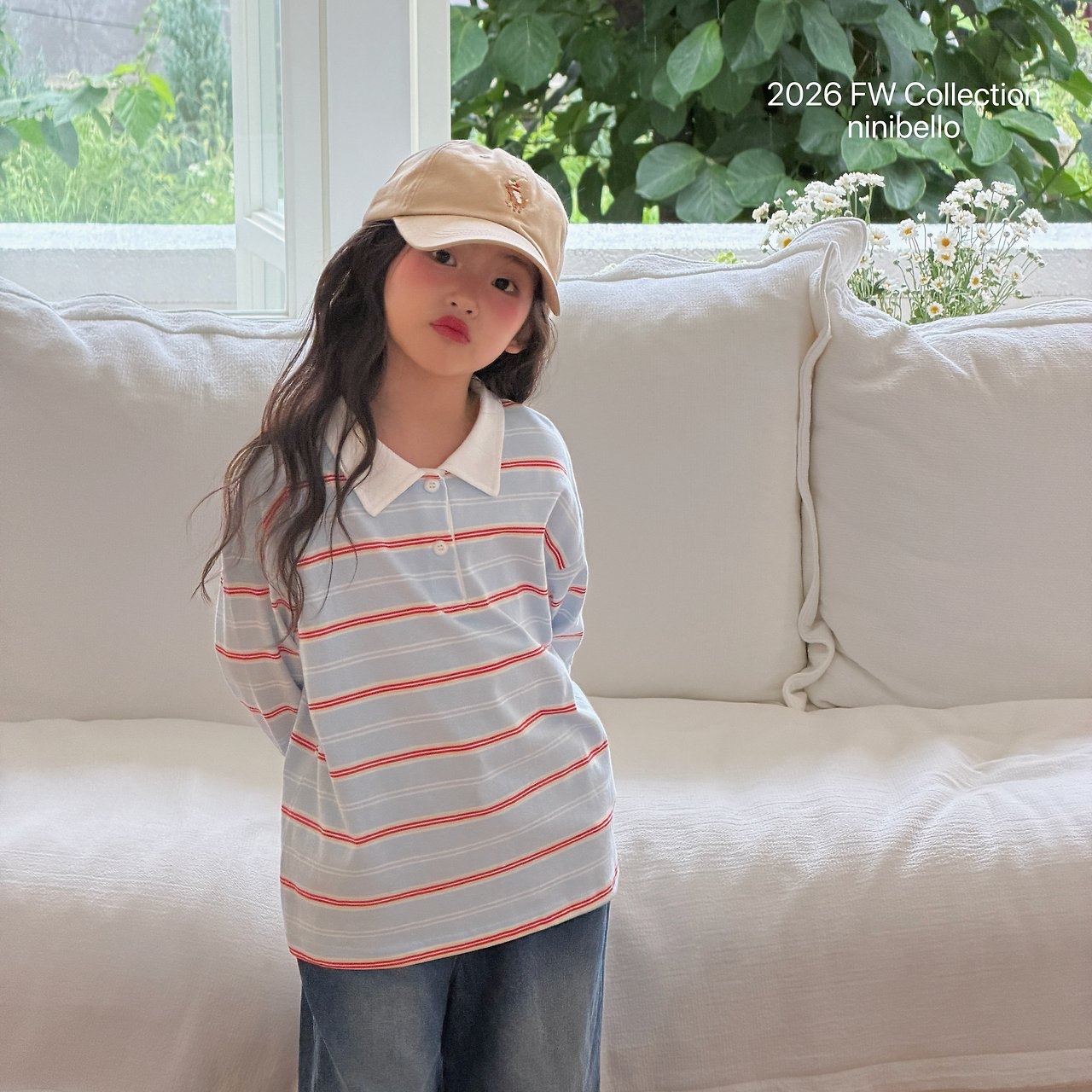Ninibello | Milky Stripe Collar T-shirt (親子裝)  