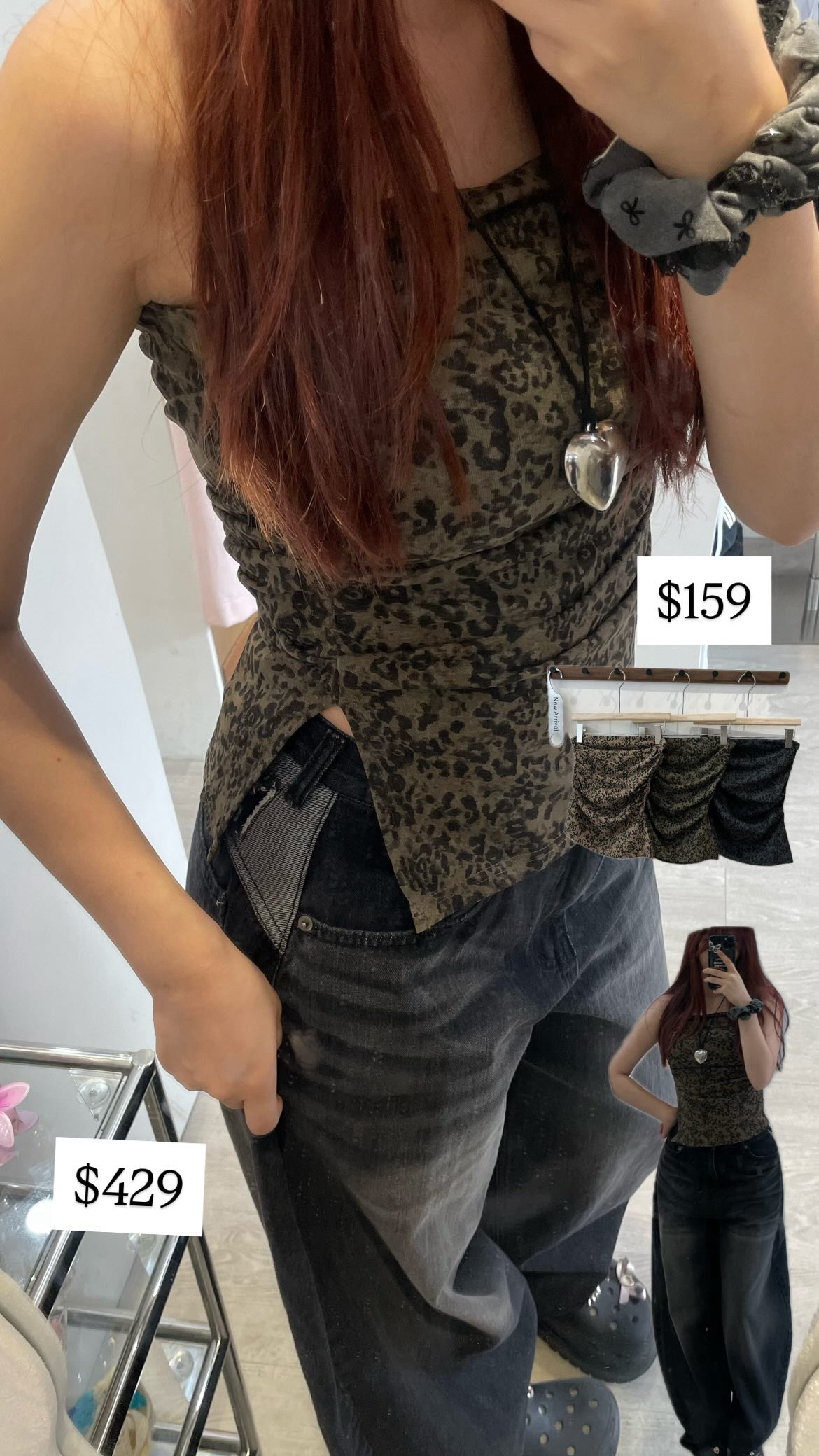 限定泰🇹🇭貨！豹紋不規則抹胸Top