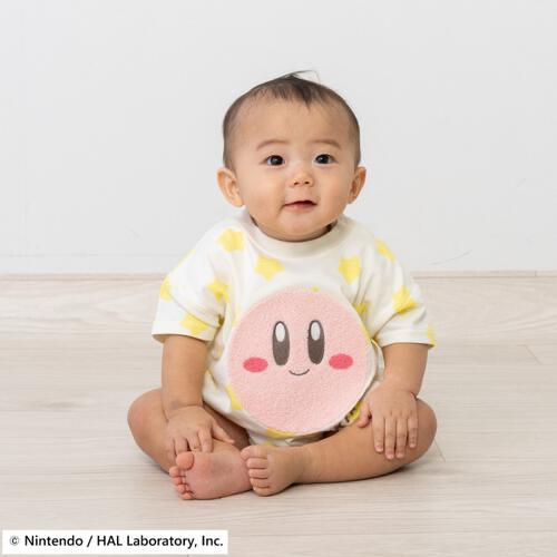 🇯🇵預訂 日本直送🇯🇵星之卡比毛毛刺繡貼花短袖包屁衣