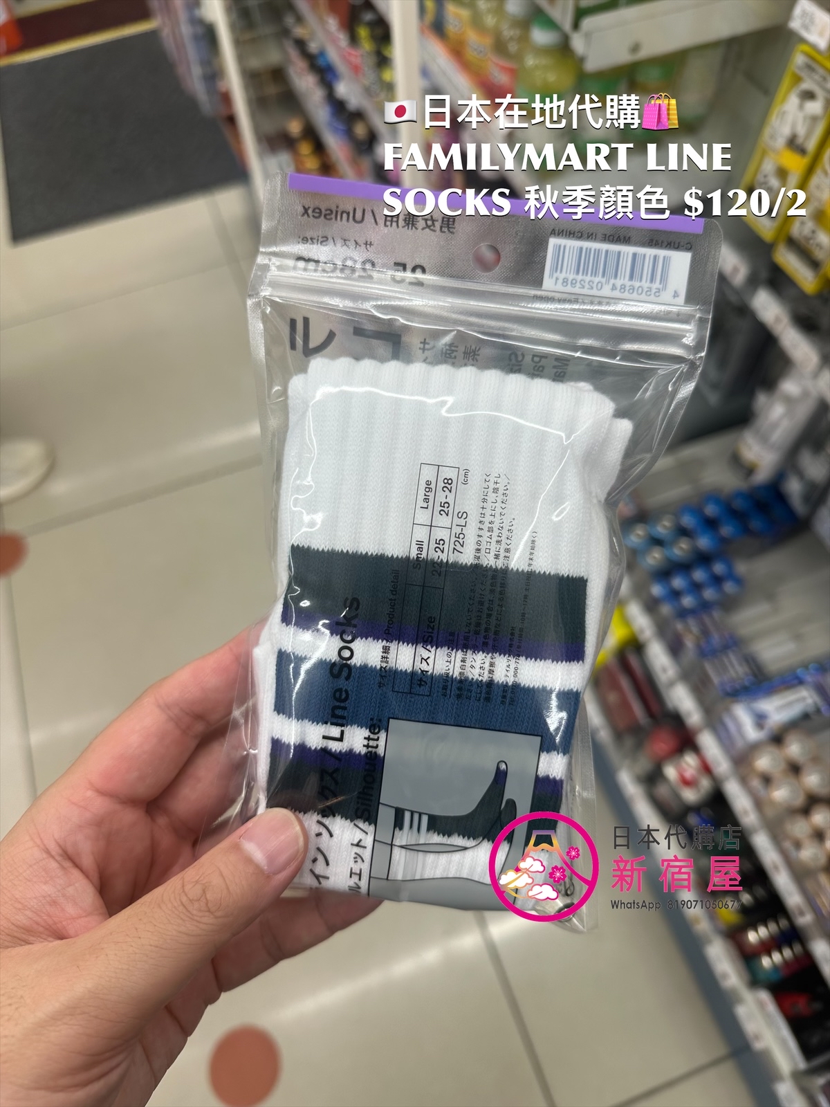 FAMILYMART LINE SOCKS AUTUMN COLOR