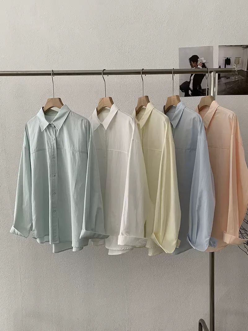衬衫控必入！ 慵懒感中长款纯色衬衫