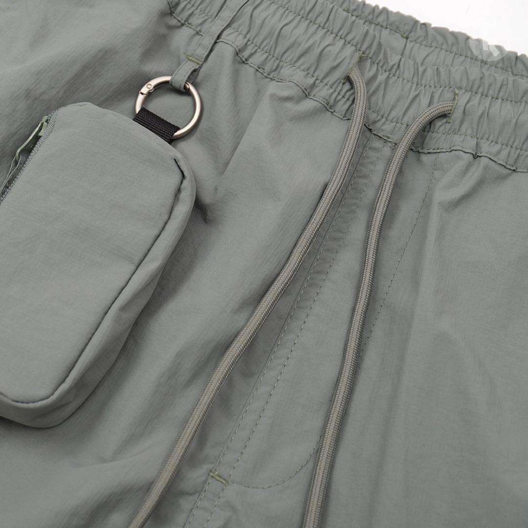 防潑水格紋五分褲