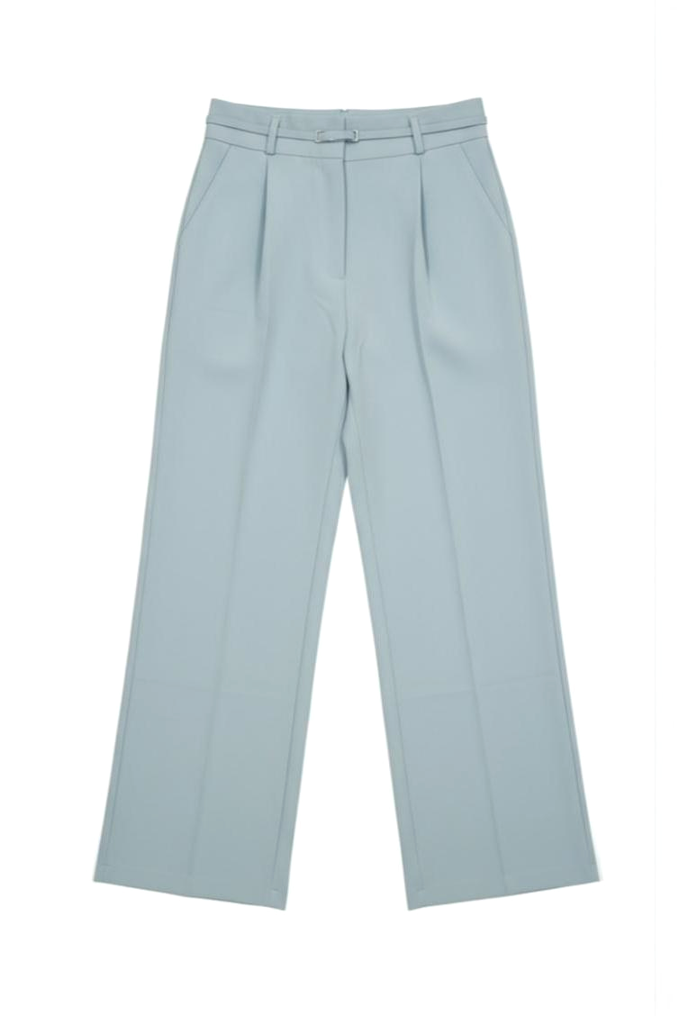 Slim-Belt Straight Pants
