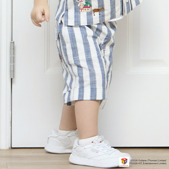 🇯🇵預訂 日本直送🇯🇵Petit Main x Thomas湯瑪士小火車系列三色刺繡貼花梭織布短褲