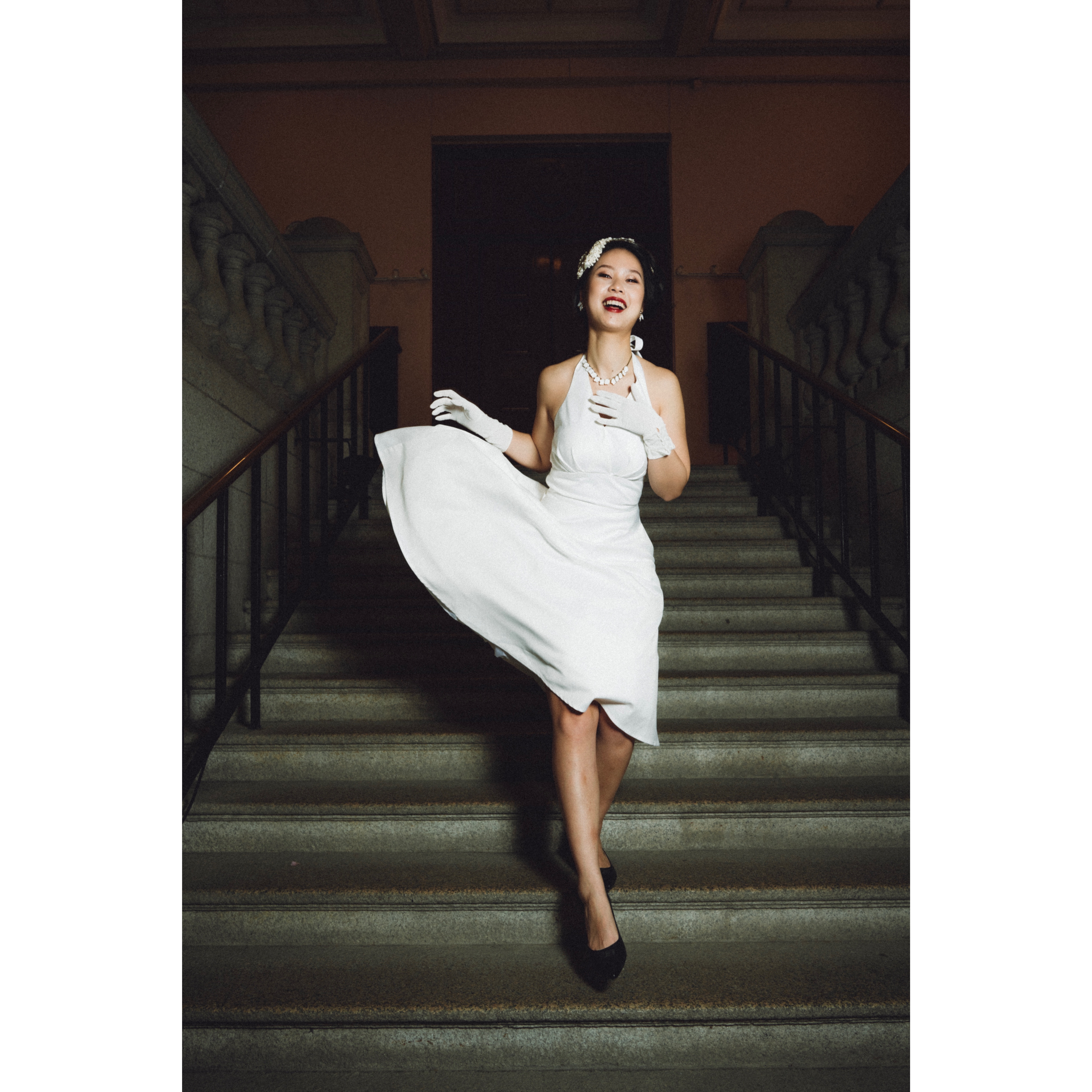 (Ready/Custom-Made) Heirloom Cocktail Series - Marilyn Style Halter Dress - White  (FM171)
