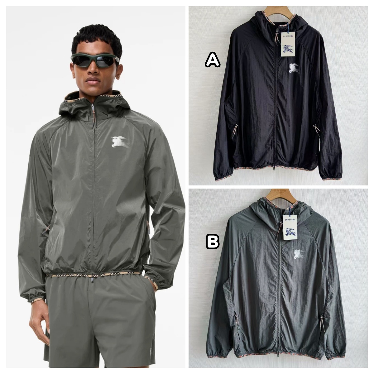 【頂級】Burberry  尼龍連帽防曬外套