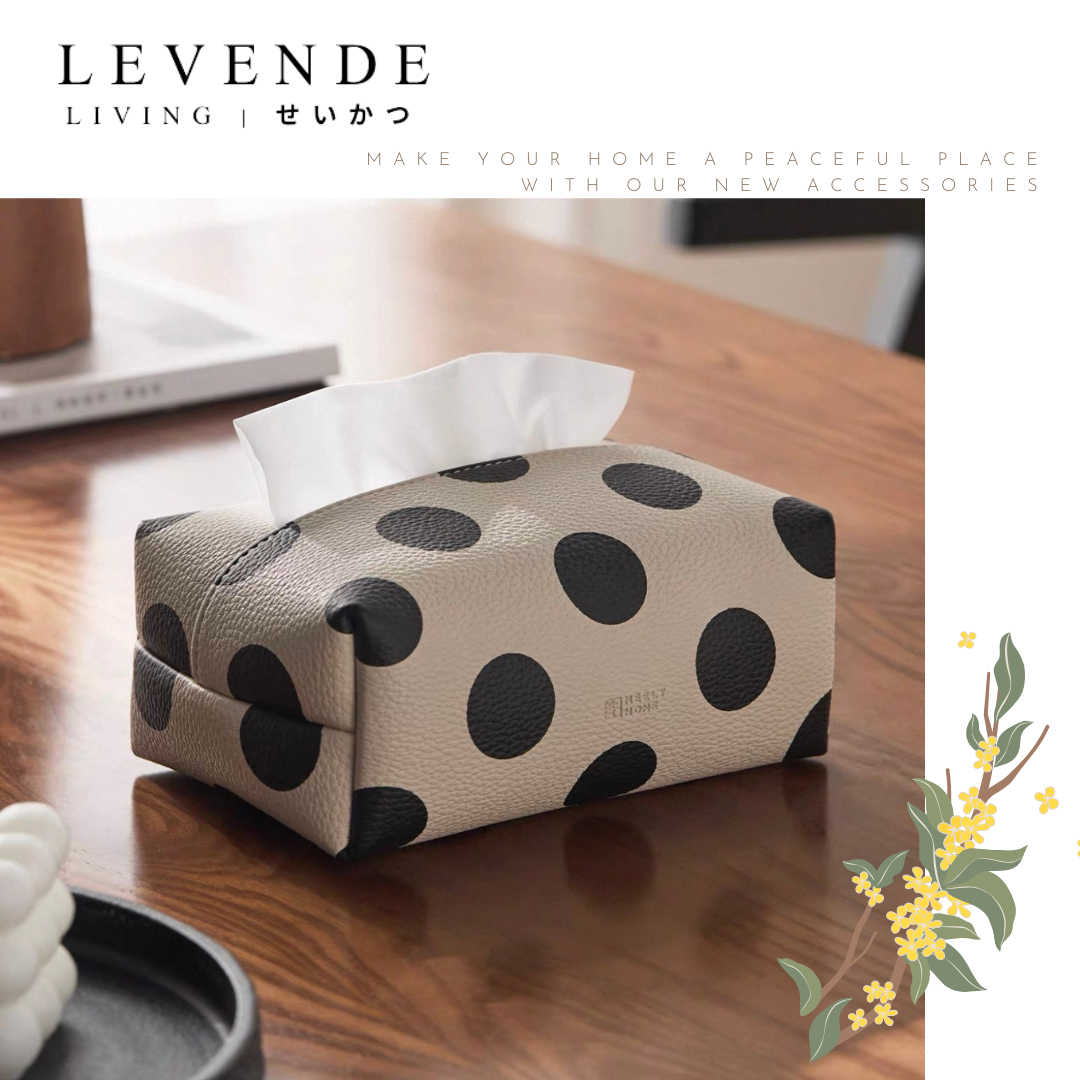 Levende 波點皮革紙巾套