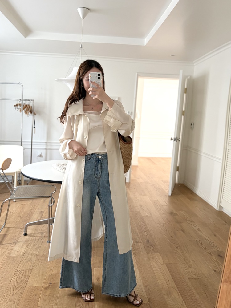 [薄!] Faded Wash Wide Leg Jeans