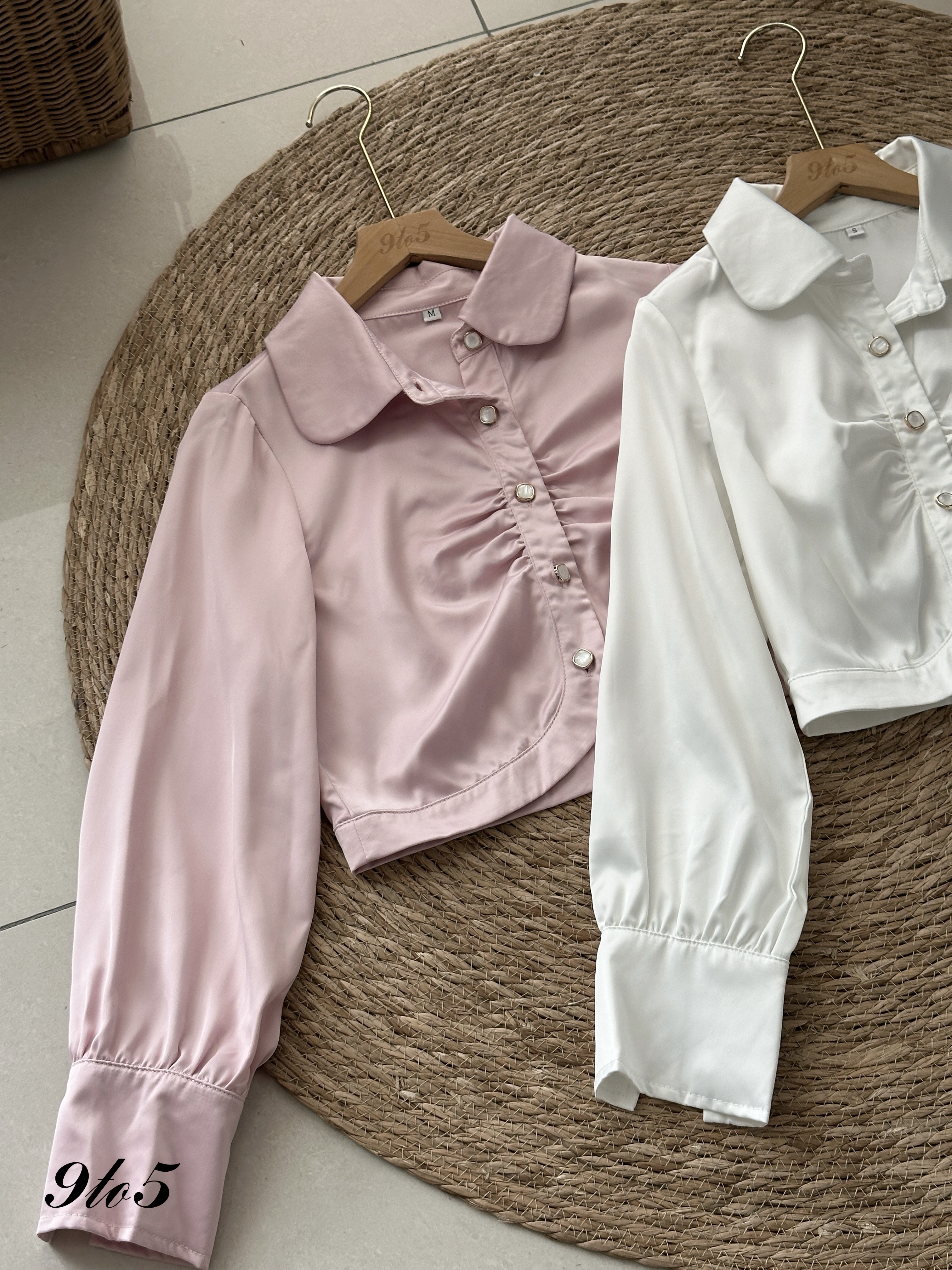 T4107 Satin Ruched Shirt - 3 Colors 