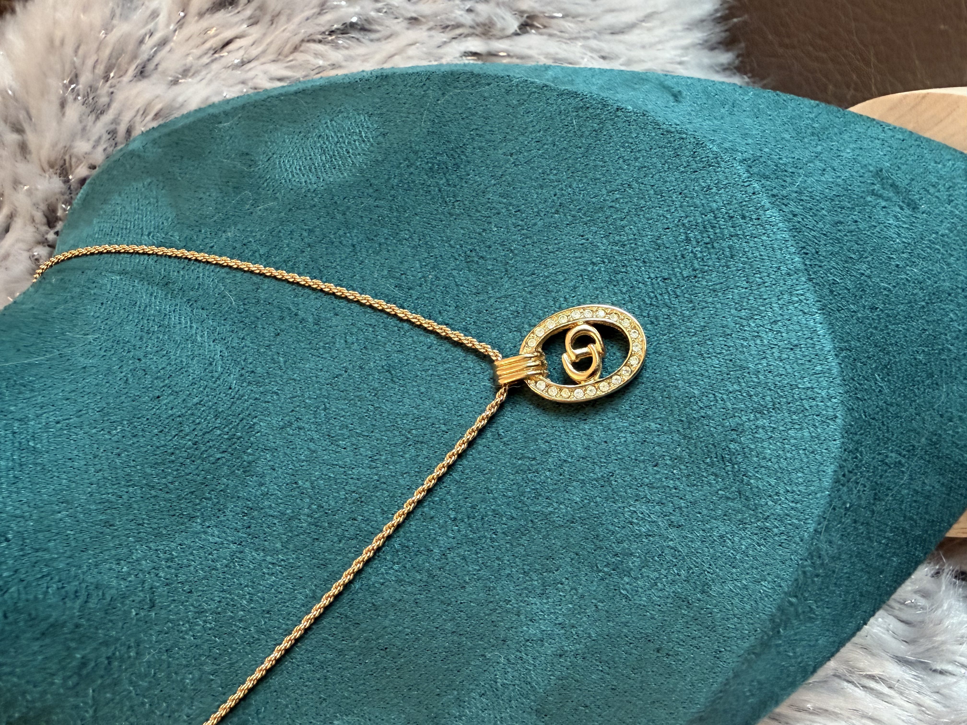 vintage dior CD necklace