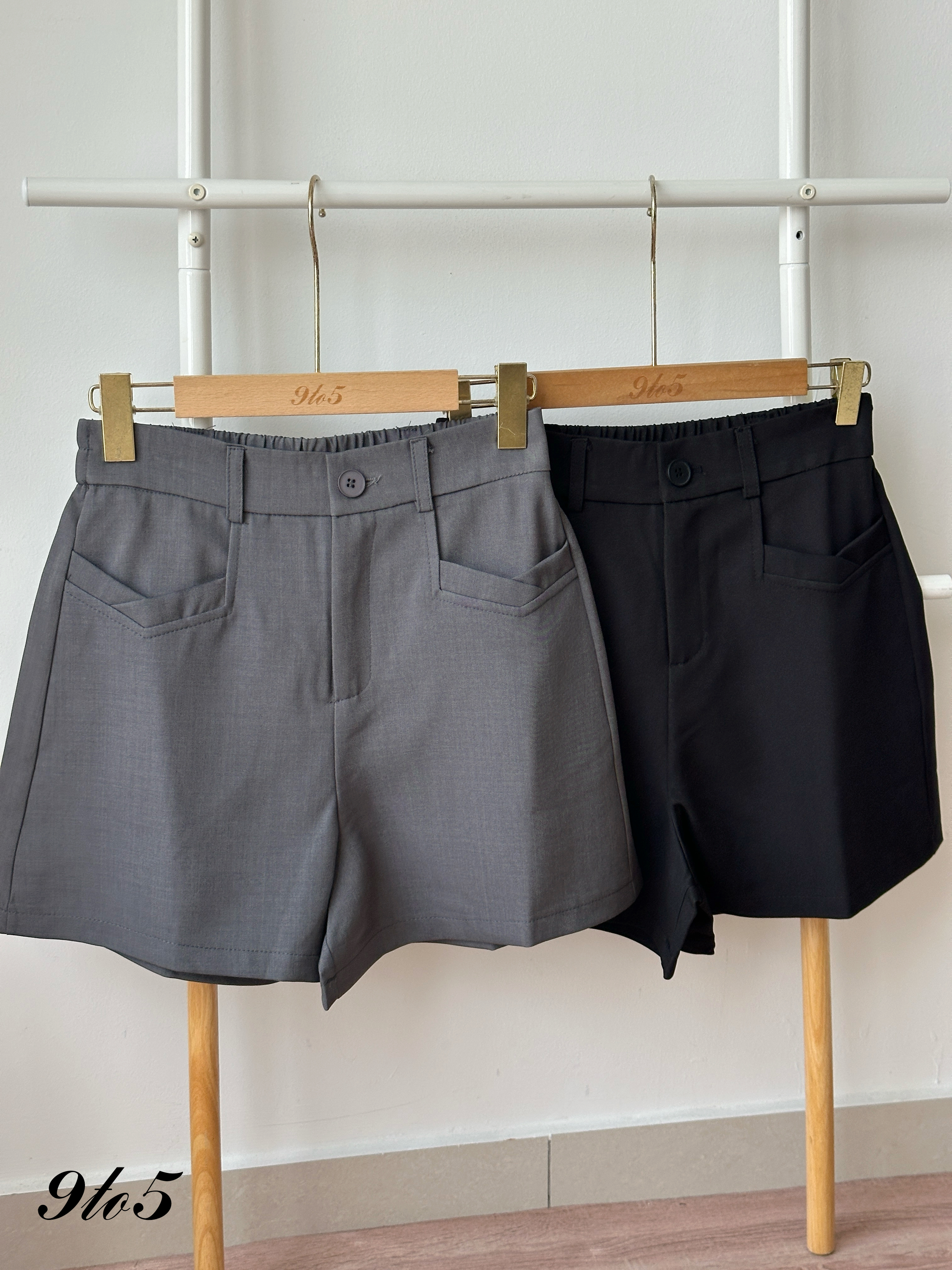 S1988 A Line Short Pants - Black & Grey