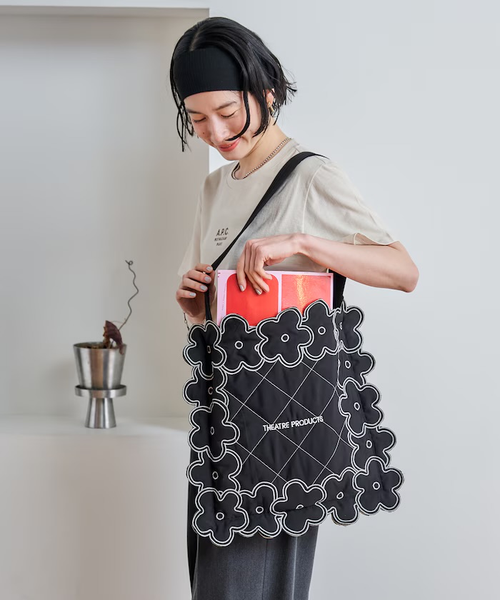 日本刺繡花花袋