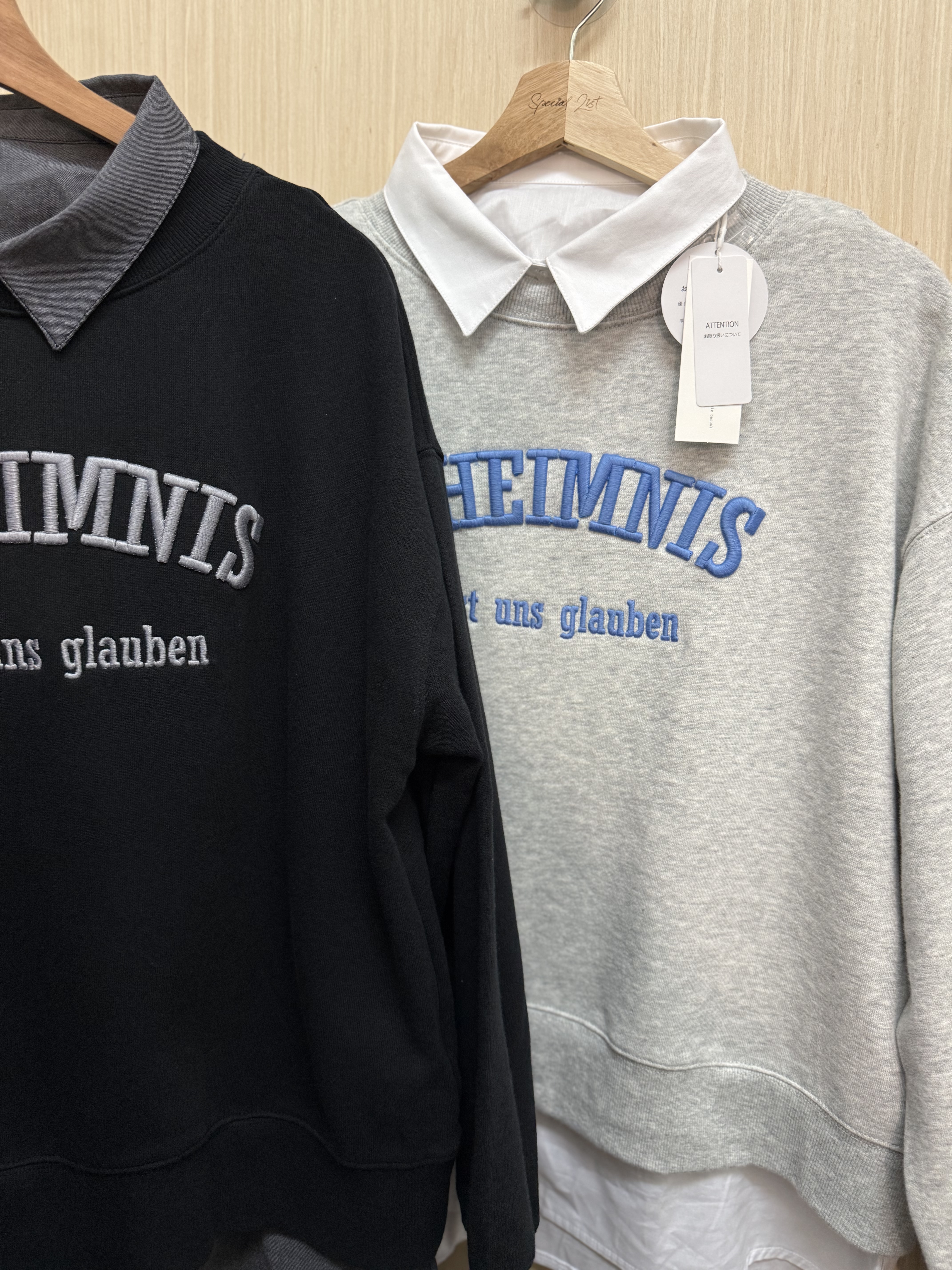 可拆領假兩件衛衣（灰黑色）