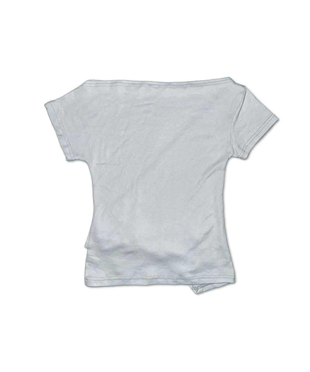 Studded Off-Shoulder Wrap Top