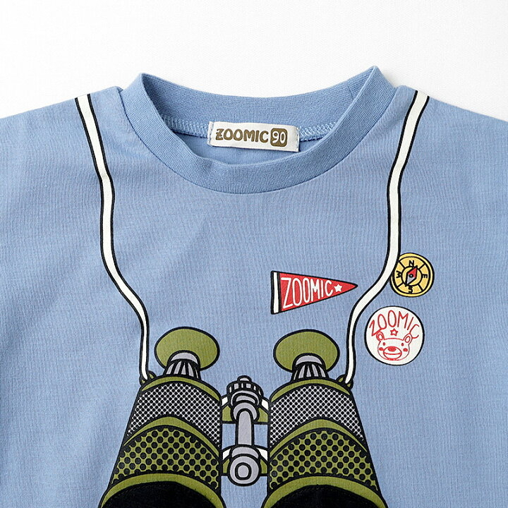 🇯🇵預訂 日本直送🇯🇵Zoomic兩色望遠鏡翻蓋前後印花撞色短袖T恤