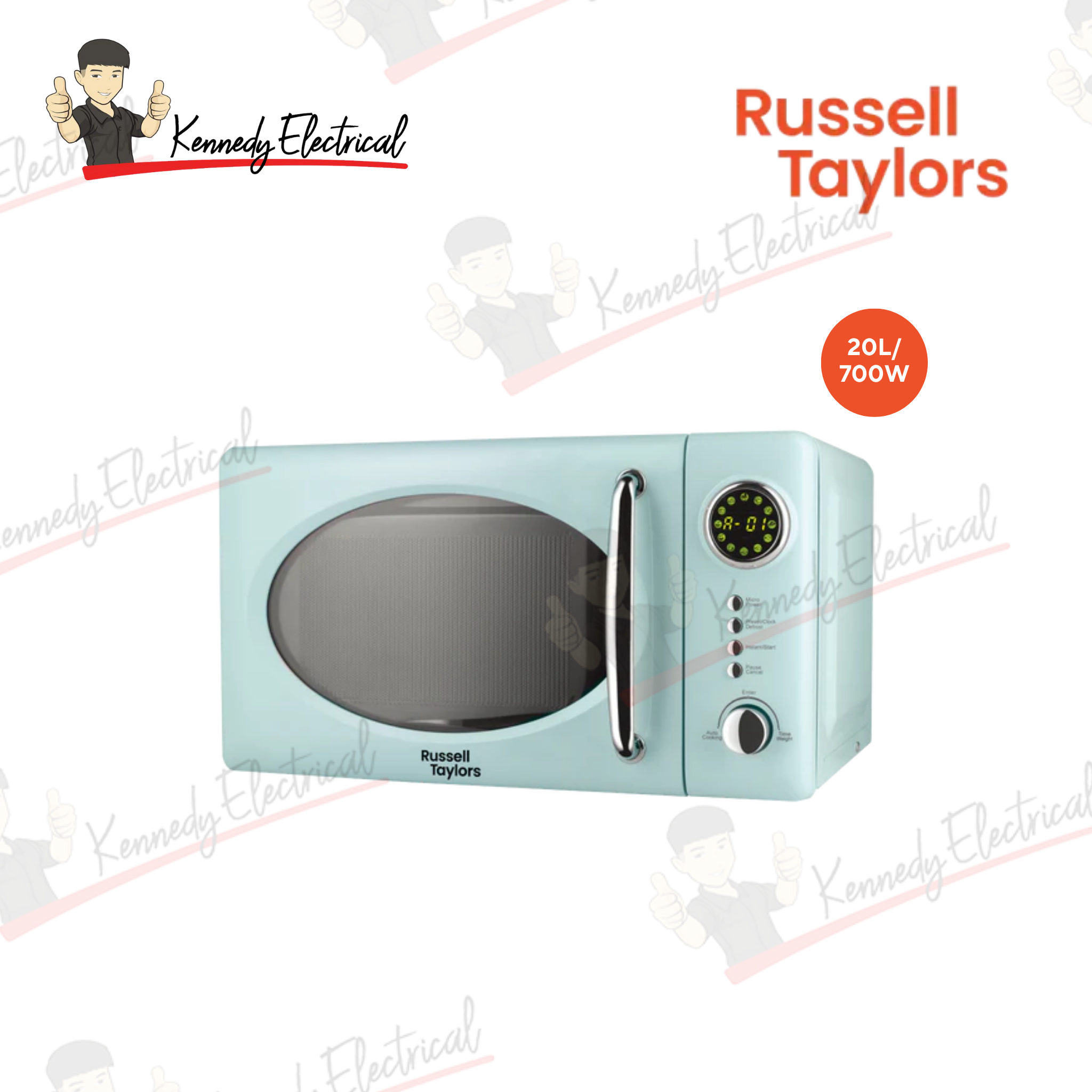Russell Taylors 20L Retro Microwave Oven Blue (M2)