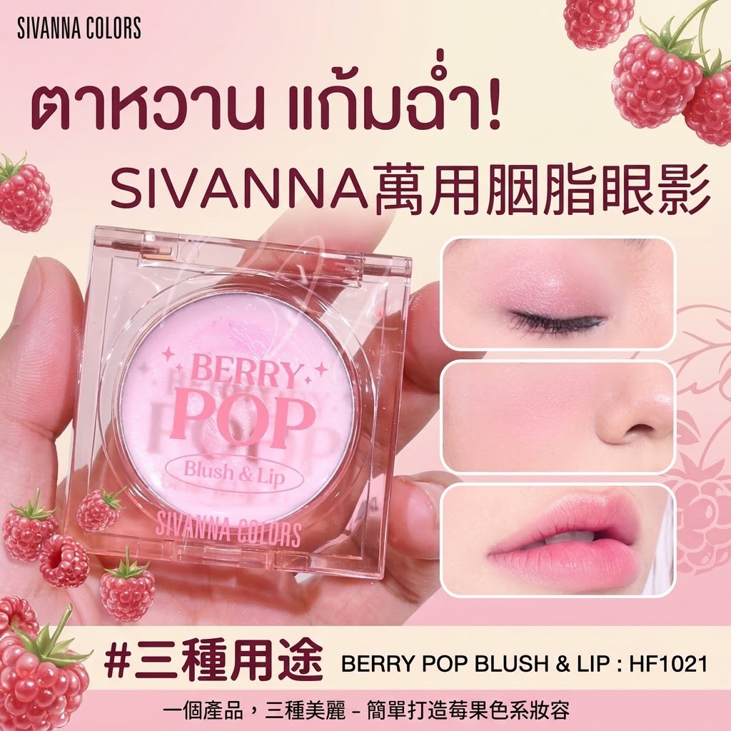 泰國 SIVANNA COLORS BERRY POP 萬用胭脂眼影3.8g