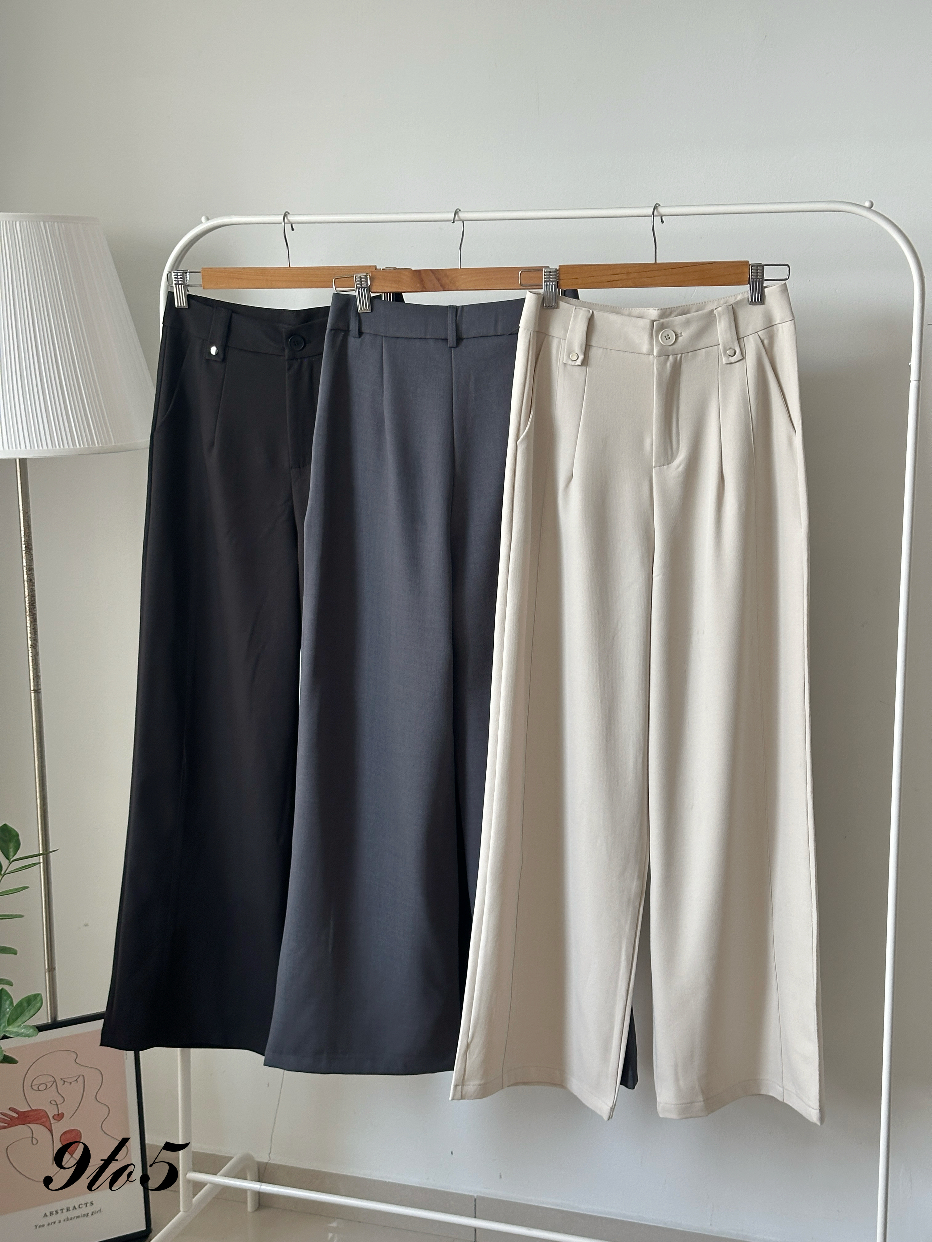 S1898 High Waist Long Pants - 3 Colors 