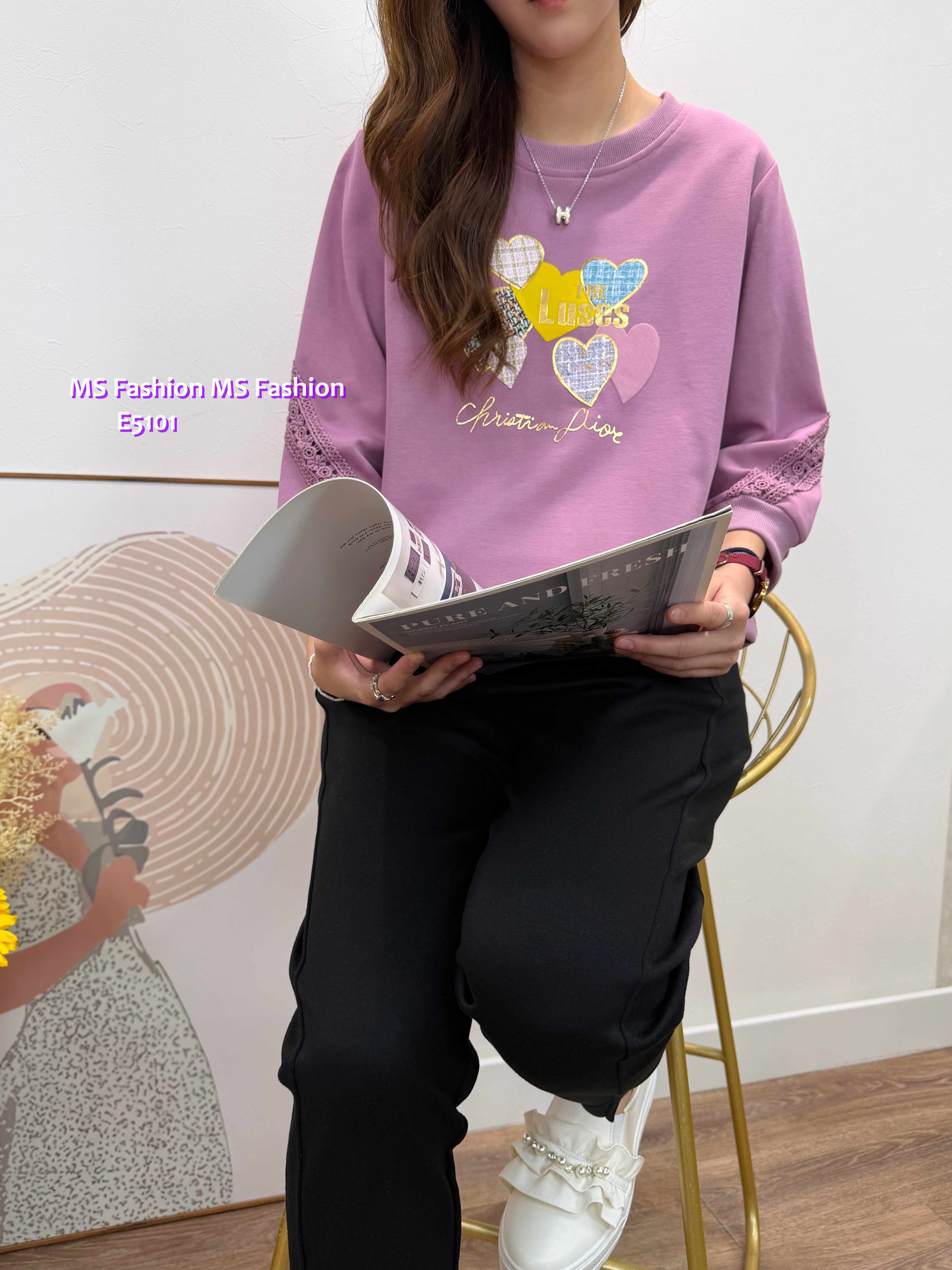 E5101 彩心print top