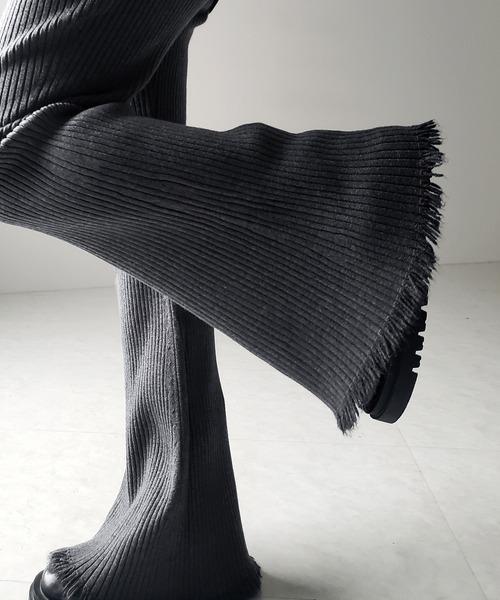 羅紋針織喇叭長褲【JP009】