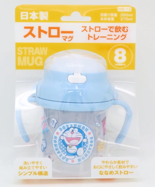 【日本直送】Kitty/多啦A夢幼兒吸管水樽 270ml | 練習飲水神器