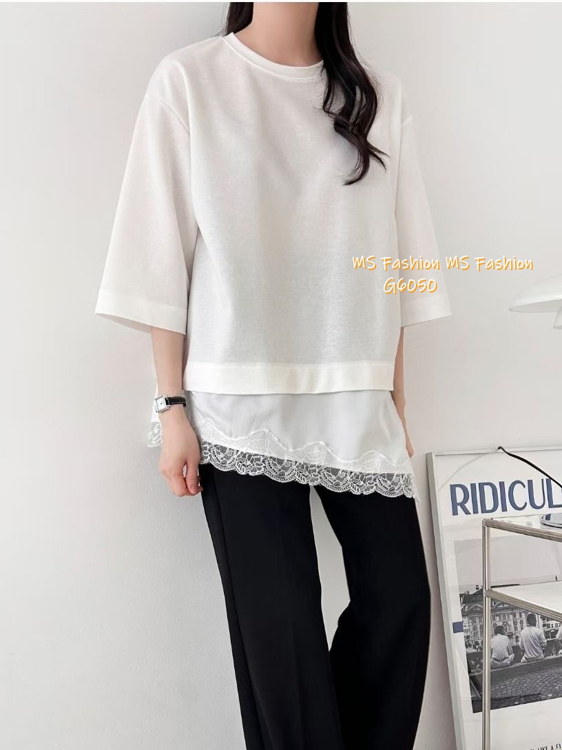 G6050 韓國🇰🇷拼lace腳top