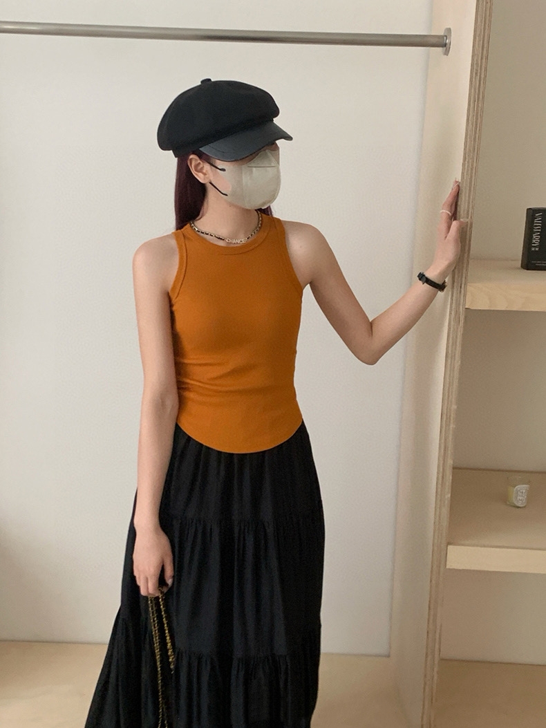 Plain Casual Tank Top 韩版休闲螺纹弹力背心（6 colours)