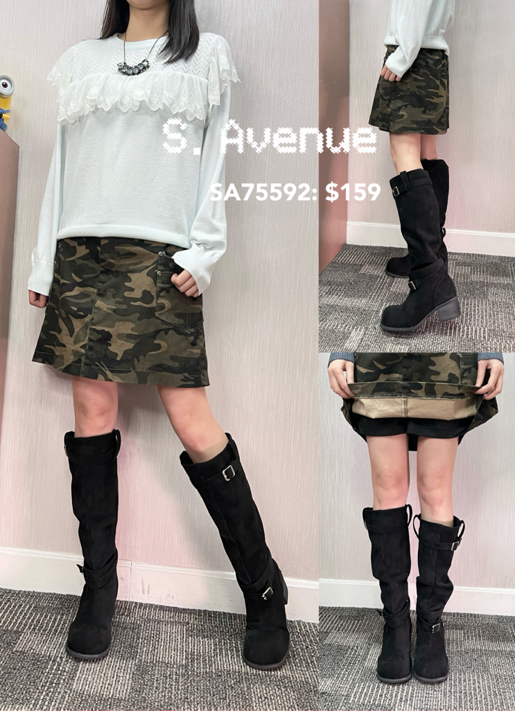 SA75592: 前有鈕拉錬後橡筋側方袋A cut短裙