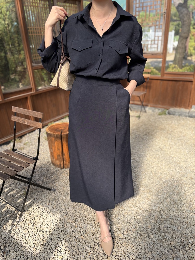 The Colette Wrap Set (Navy)