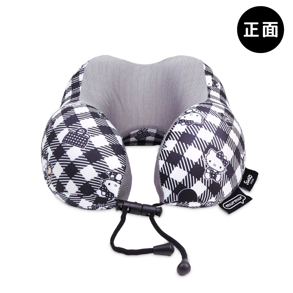📦訂購 台灣代購 murmur Sanrio 三麗鷗 Hello Kitty 黑白格 旅行頸枕 (附收納袋)