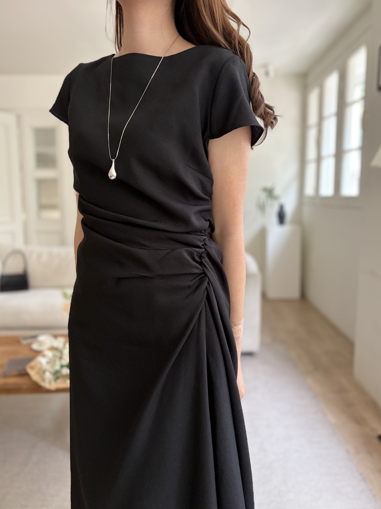 Belle Ruched Dress (Black)