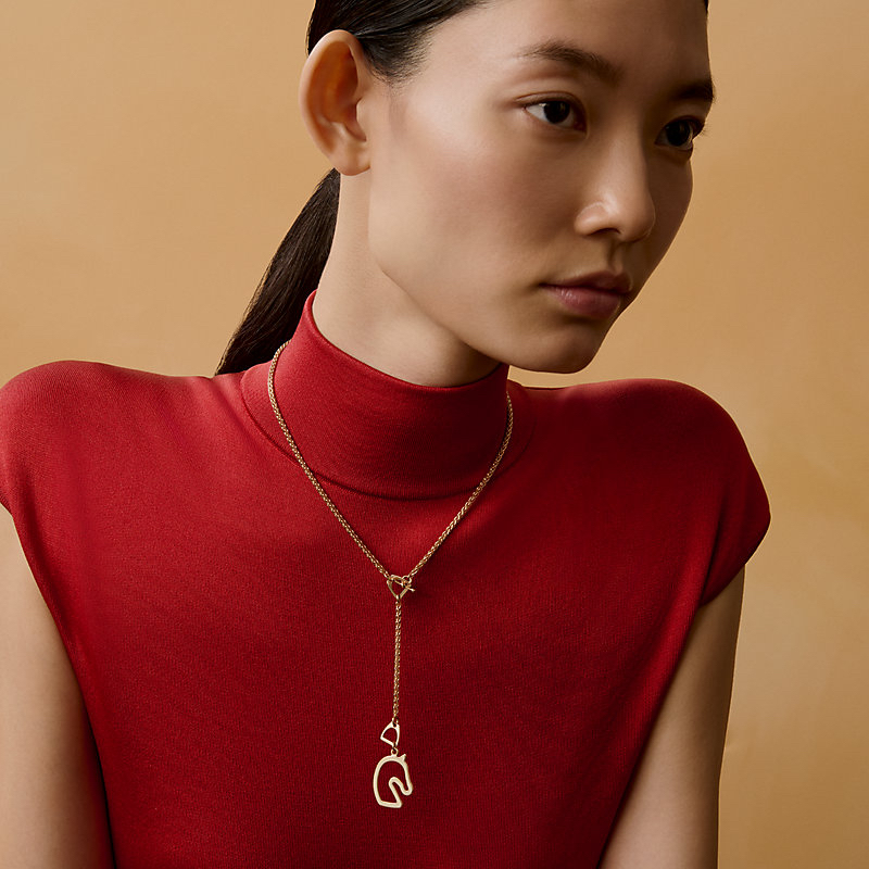Hermes 新款🆕Tonnerre 頸鏈 2種戴法 奶油白玫瑰金  