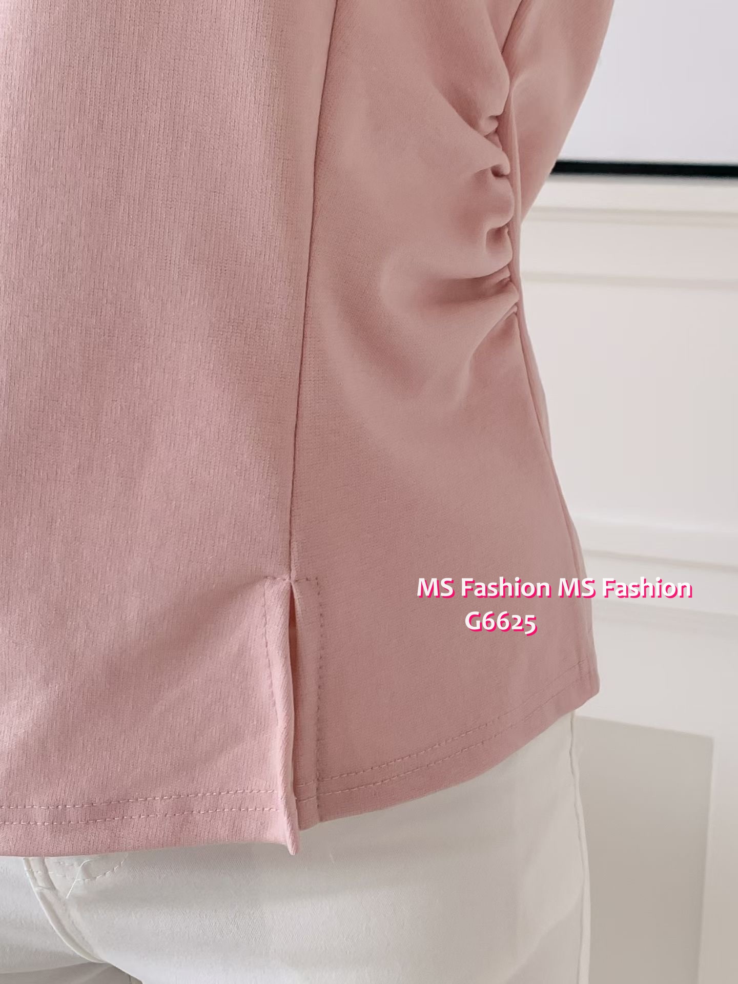 G6625 立體袖特色cutting top