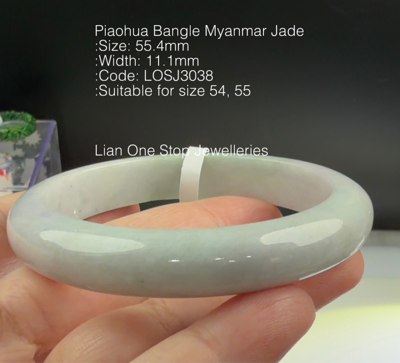 SPECIAL OFFER! 5.54cm Code: LOSJ3038 Piaohua Bangle Myanmar Jade