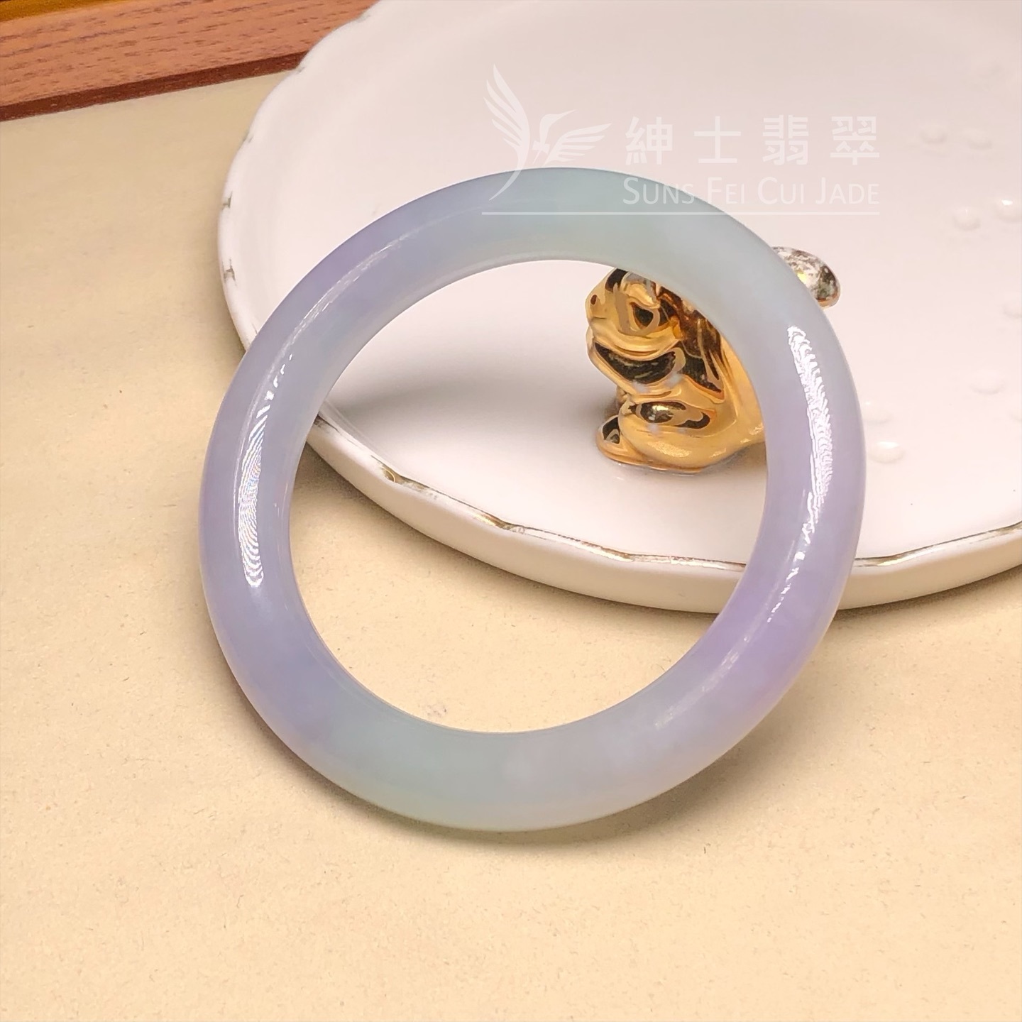 會卡水翻沙茄紫春彩圓鐲56.9mm