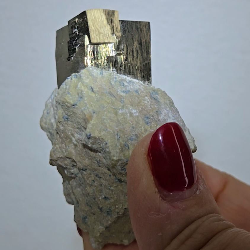 Pyrite double cubes on matrix from Spain - PY13