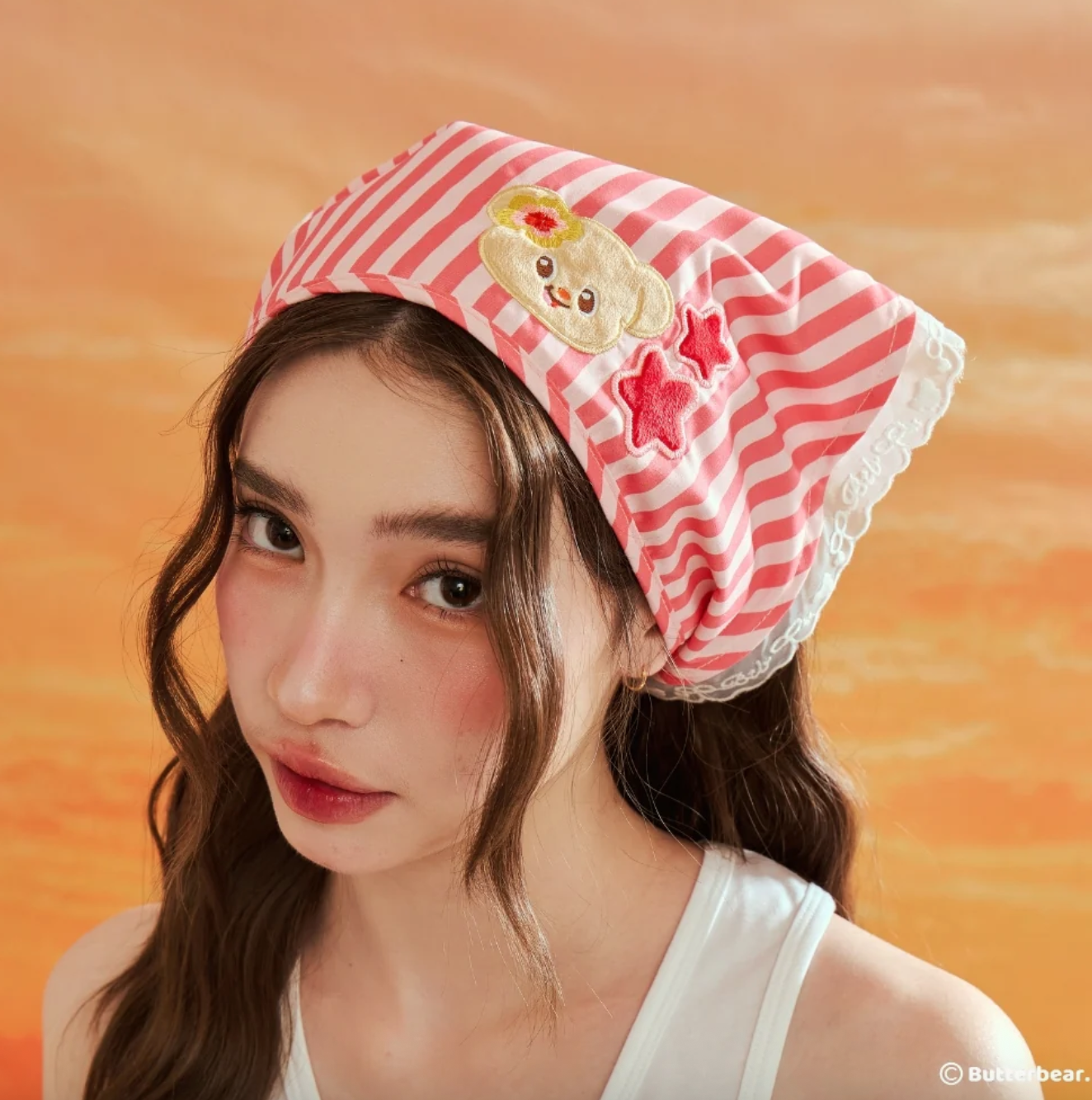 【預訂】泰國 Butter Bear 黃油小熊周邊 Beach Day Hair Scarf