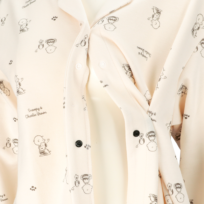 🇯🇵預訂 日本直送🇯🇵Snoopy史努比滿印象牙色孕婦哺乳長袖家居服套裝