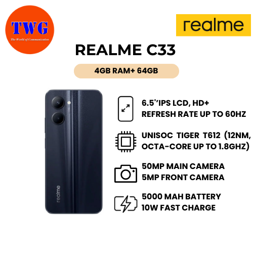 REALME C33 (2nd hand) 4+64GB 100% ORIGINAL MALAYSIA