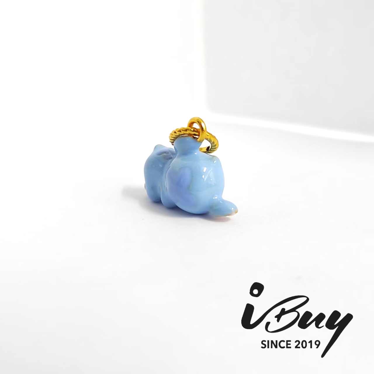 916HARD GOLD SLEEPING STITCH BLUE CHARM BEAD 916 硬金 趴趴睡史迪奇串咀