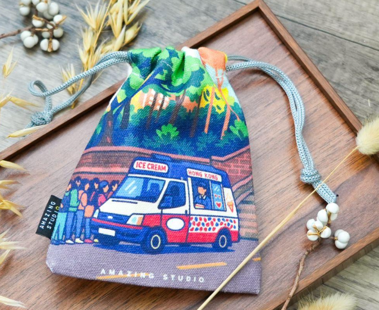 帆布束口袋 - 雪糕車