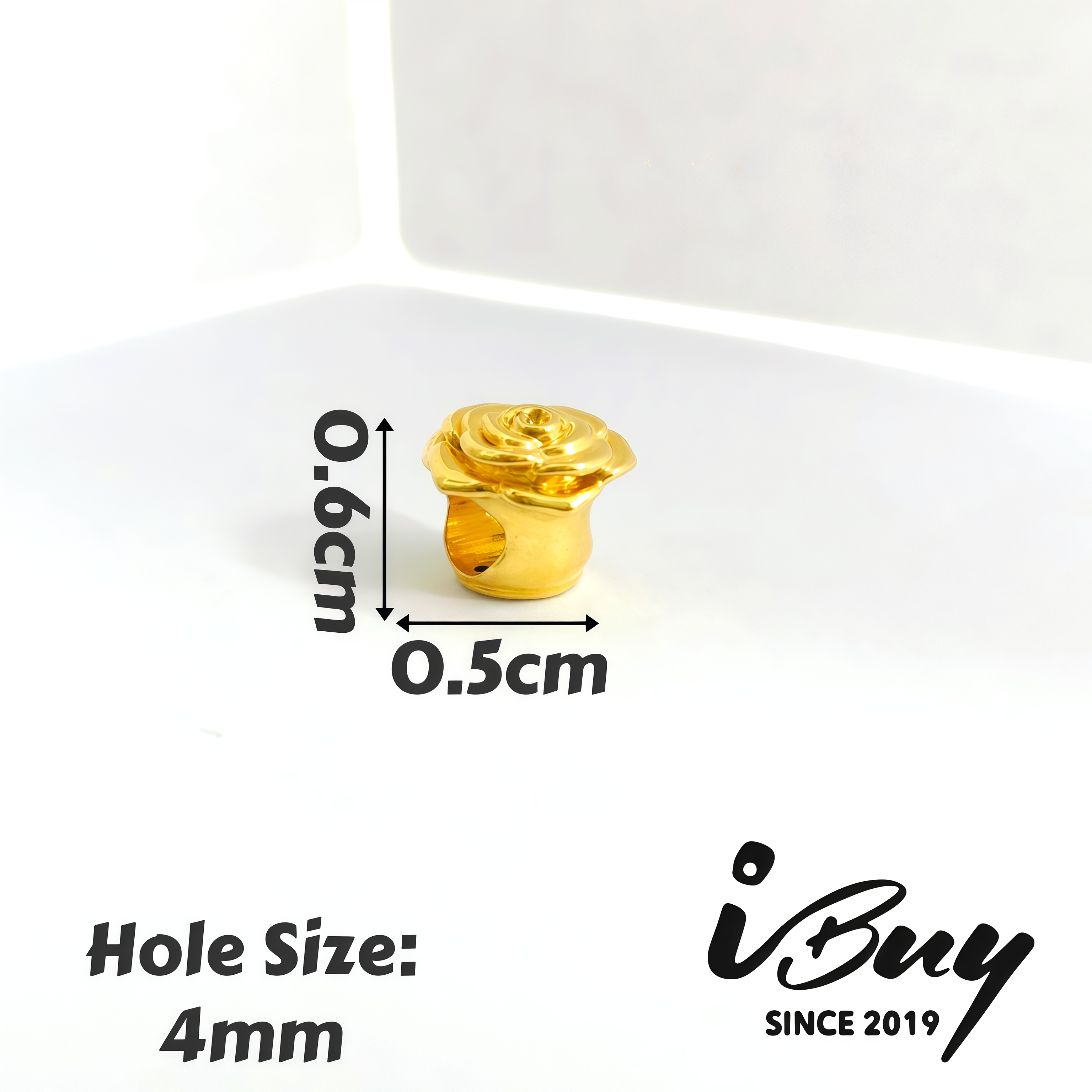 916 HARD GOLD ROSE BEAD 916 硬金 玫瑰花串咀